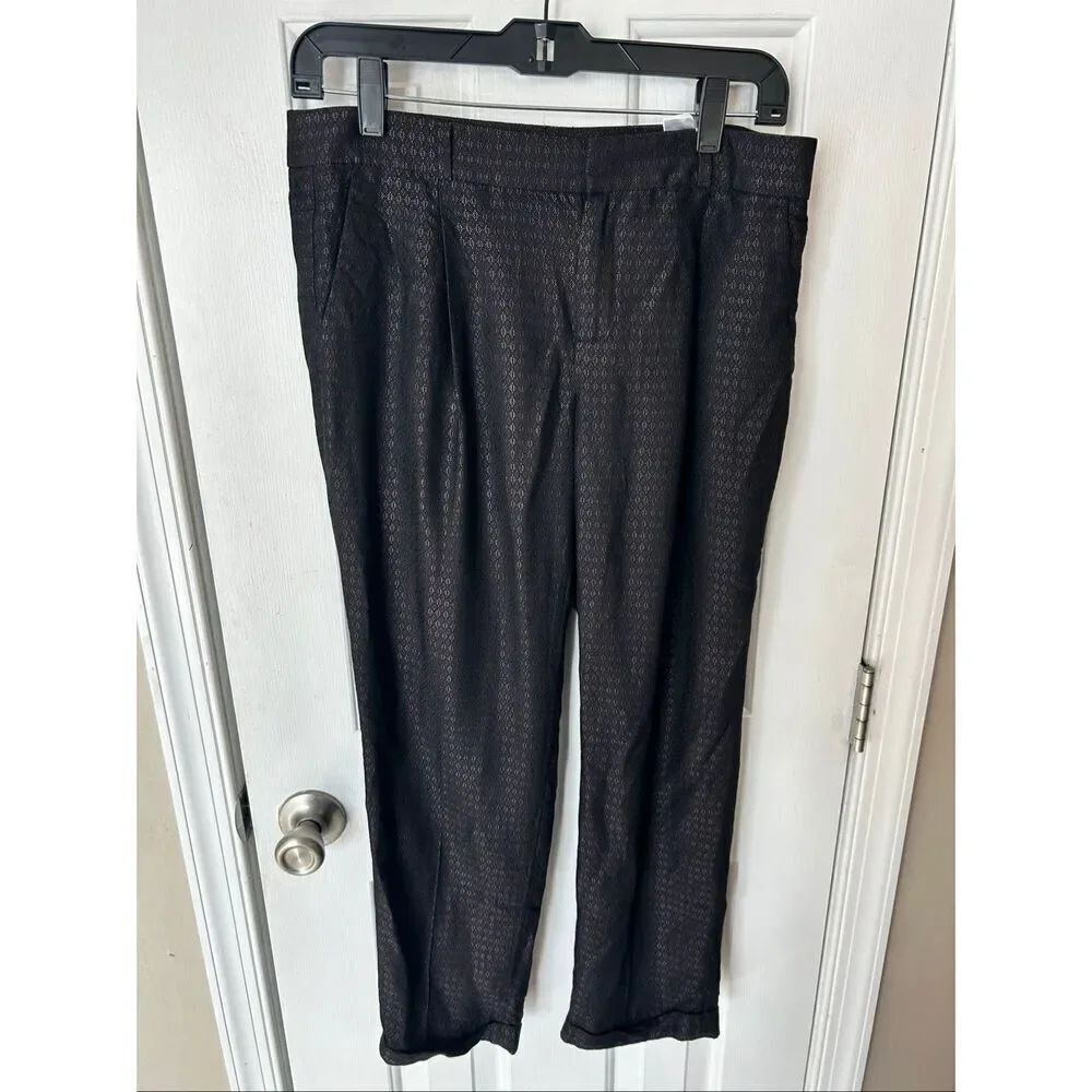 Banana Republic Navy Avery Straight-Fit Cuffed Ankle Pants Size 4